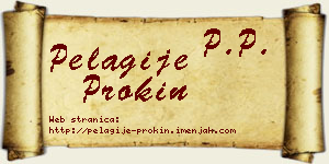 Pelagije Prokin vizit kartica